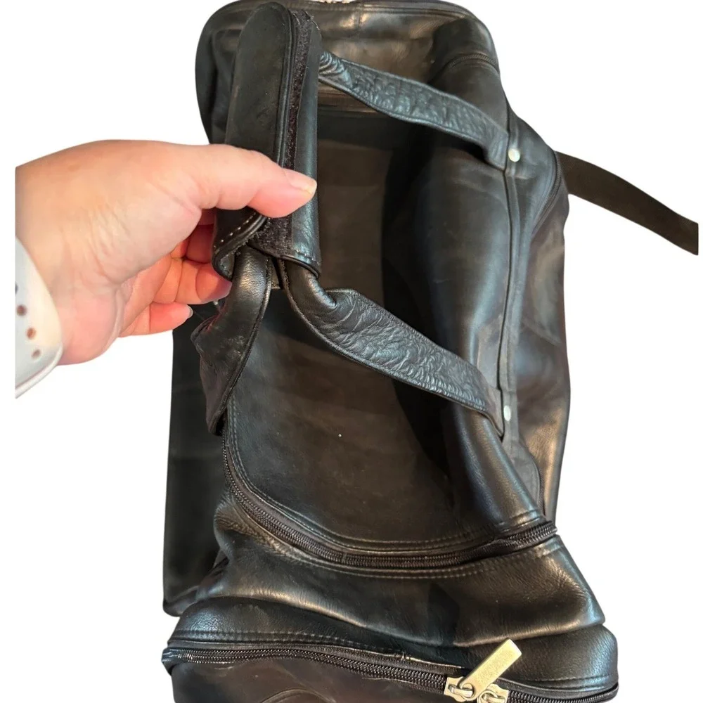 Genuine Leather Duffel Bag Black Travel Weekender Made in Colombia S.A. Carry On